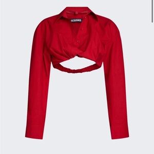 Jacquemus Red Cropped Blouse